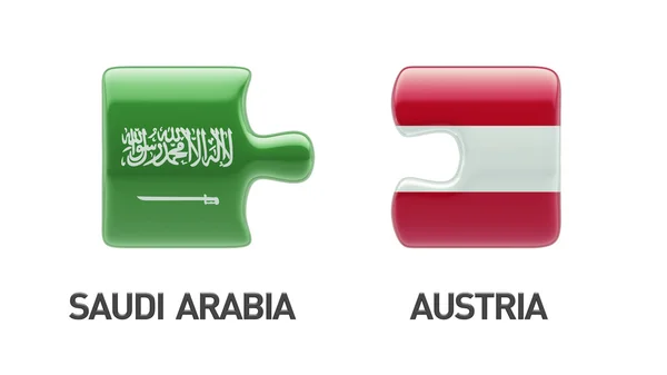 Arabia Saudita Austria Puzzle Concept — Foto Stock