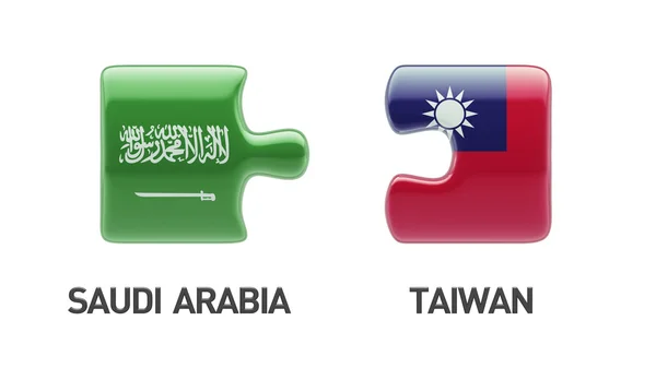 Σαουδική Αραβία Ταϊβάν παζλ έννοια — Φωτογραφία Αρχείου