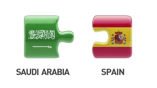 Saudi arabien spanien puzzle-konzept — Stockfoto