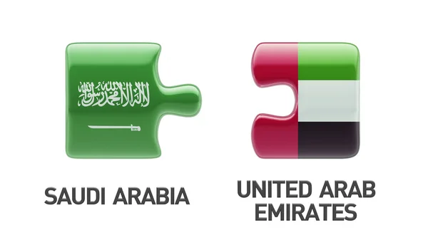 Saudi arabien vereinigte arabische emirate puzzle-konzept — Stockfoto
