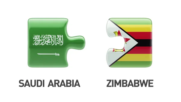 Arábia Saudita Zimbabwe Puzzle Concept — Fotografia de Stock