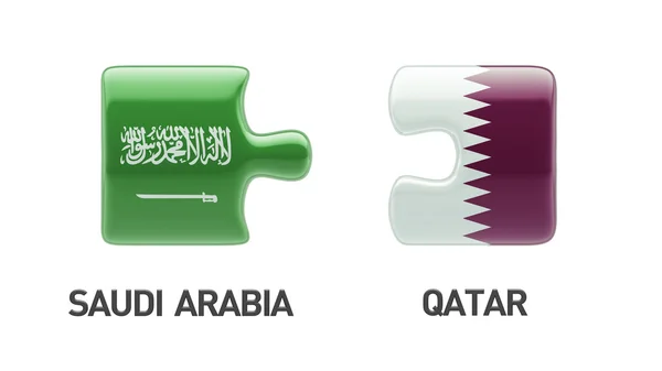 Saudi arabia qatar puzzle-konzept — Stockfoto