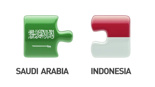インドネシア サウジアラビア パズル コンセプト — ストック写真