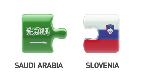 Slovenië Saoedi-Arabië puzzel Concept — Stockfoto