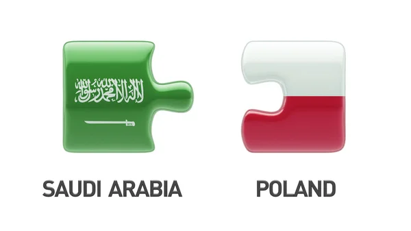 Πολωνία Σαουδική Αραβία παζλ έννοια — Φωτογραφία Αρχείου