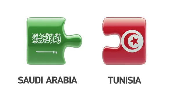 Tunisia Arabia Saudita Puzzle Concept — Foto Stock