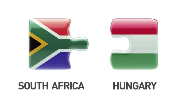 South Africa Hungary  Puzzle Concept — Stock Photo, Image