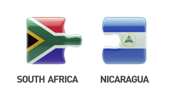 Südafrika Nicaragua Puzzle-Konzept — Stockfoto