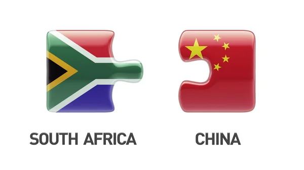 South Africa China  Puzzle Concept — Stock Photo, Image