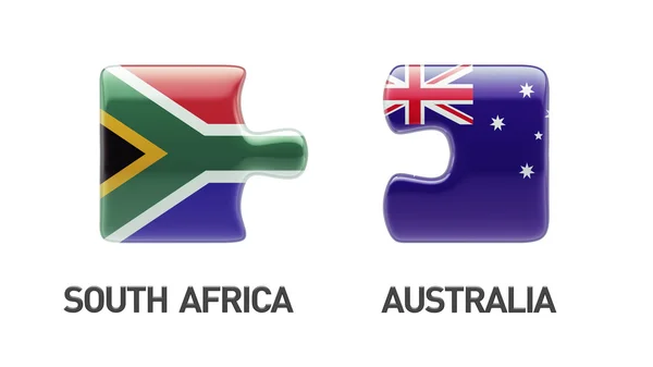 Afrique du Sud Australie Puzzle Concept — Photo