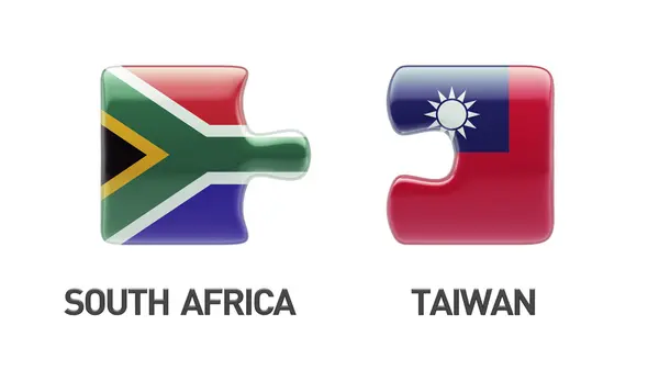 South Africa Taiwan  Puzzle Concept — Stock Photo, Image