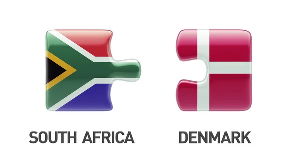 Zuid-Afrika Denemarken puzzel Concept — Stockfoto