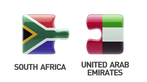 South Africa United Arab Emirates Puzzle Concept — Stock Photo, Image