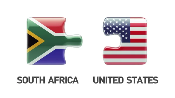 South Africa United States  Puzzle Concept — Stock Photo, Image