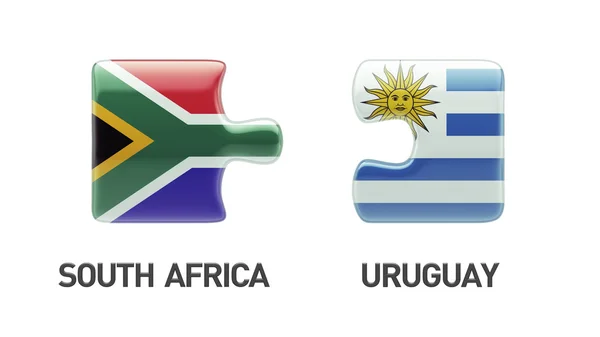 Zuid-Afrika Uruguay puzzel Concept — Stockfoto