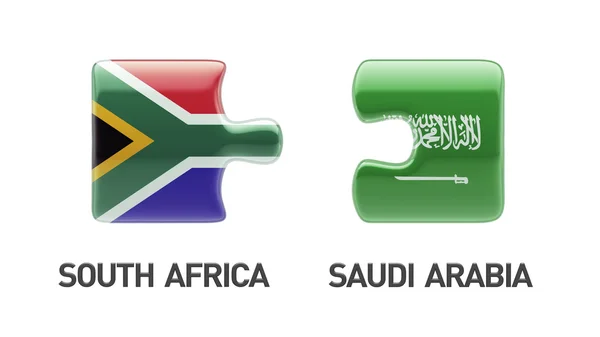 South Africa Saudi Arabia  Puzzle Concept — Stock Photo, Image