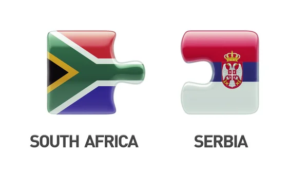 Koncept Puzzle Srbsko Jižní Afrika — Stock fotografie