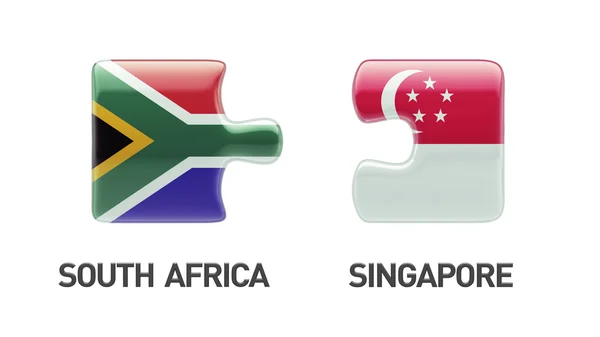 Singapour Afrique du Sud Puzzle Concept — Photo