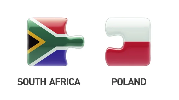 Poland South Africa  Puzzle Concept — Stock Photo, Image