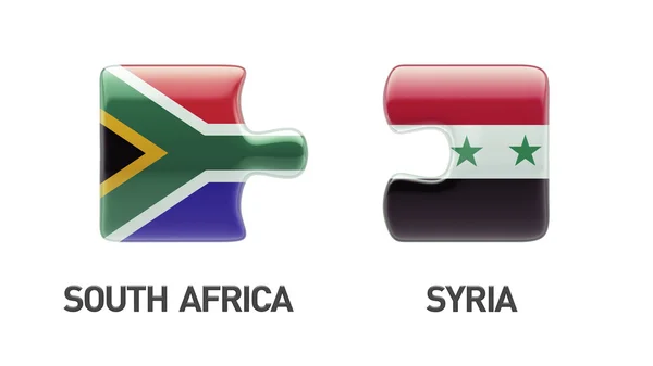 Syria South Africa  Puzzle Concept — Stock Photo, Image