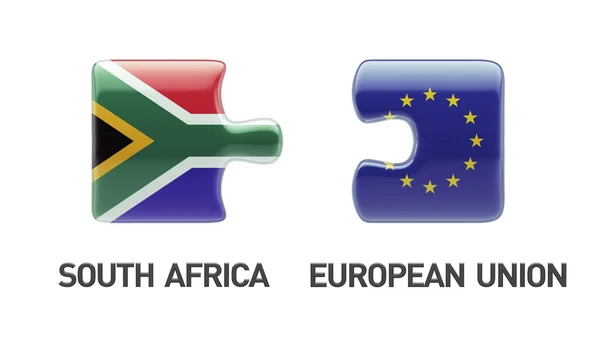 European Union South Africa  Puzzle Concept — Stock Photo, Image