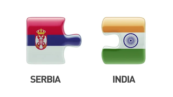 Serbia India Puzzle Concepto — Foto de Stock