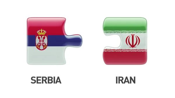 Serbia iran puzzle-konzept — Stockfoto