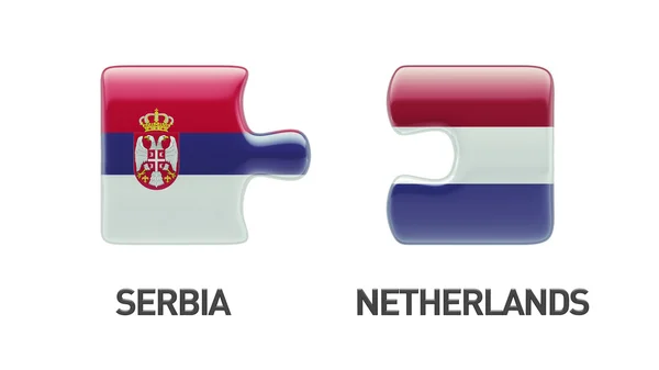 Serbia Netherlands  Puzzle Concept — Stock Photo, Image
