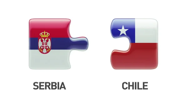 Serbia Chile  Puzzle Concept — Stock Photo, Image