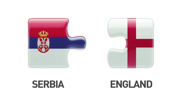 Serbien England pussel koncept — Stockfoto