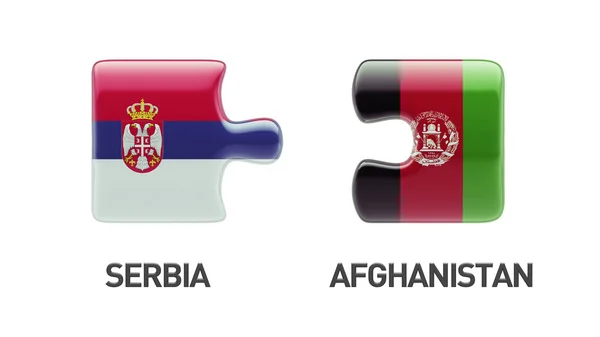 Serbien Afghanistan pussel koncept — Stockfoto