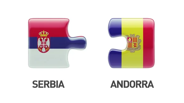Serbia Andora logiczne pojęcia — Zdjęcie stockowe