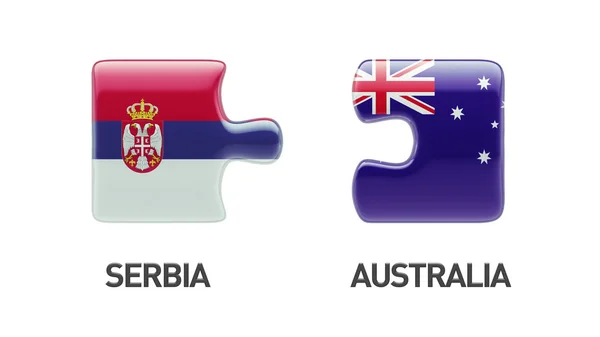 세르비아 호주 퍼즐 개념 — 스톡 사진