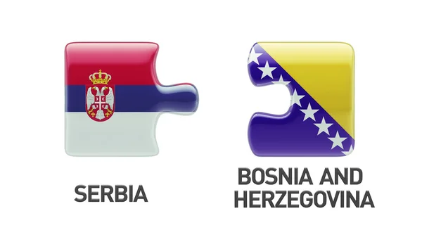 Serbien Bosnien und Herzegowina Puzzle-Konzept — Stockfoto