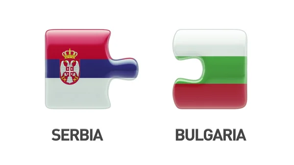 Serbia bulgaria puzzle-konzept — Stockfoto