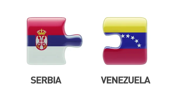 Serbien Venezuela pussel koncept — Stockfoto