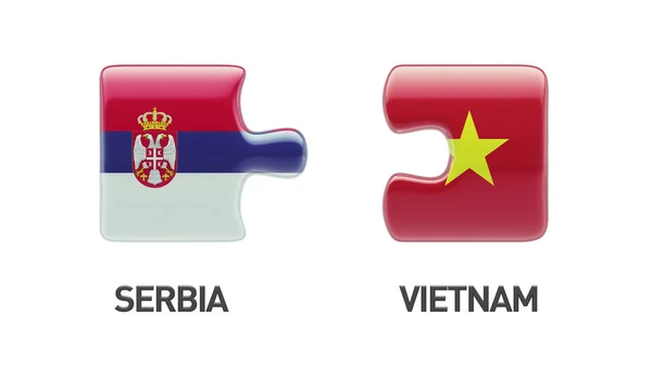 Serbien Vietnam pussel koncept — Stockfoto