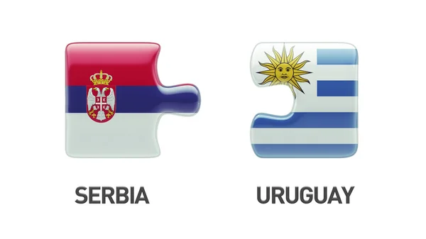 Servië Uruguay puzzel Concept — Stockfoto