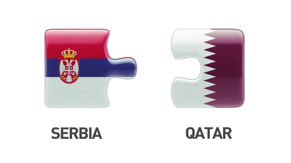 Serbia Qatar Puzzle Concepto —  Fotos de Stock