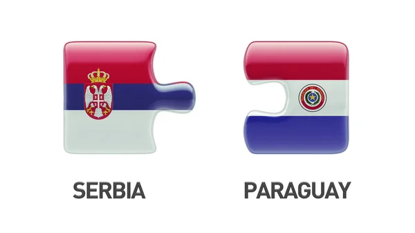 Serbien Paraguay pussel koncept — Stockfoto