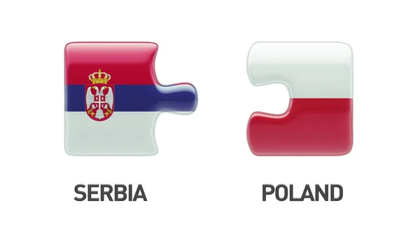 ポーランド セルビア パズル コンセプト — ストック写真