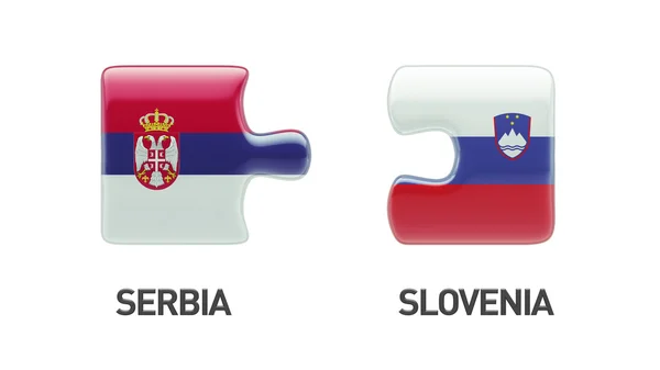 Concetto di Puzzle Serbia Slovenia — Foto Stock