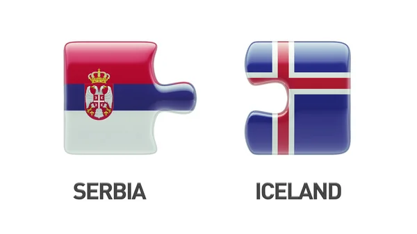 Islândia Sérvia Puzzle Concept — Fotografia de Stock