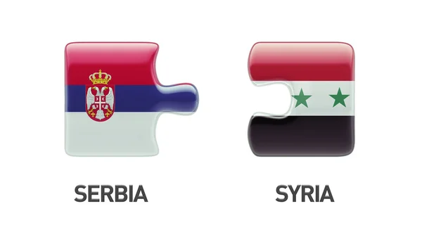 Syrien Serbien pussel koncept — Stockfoto