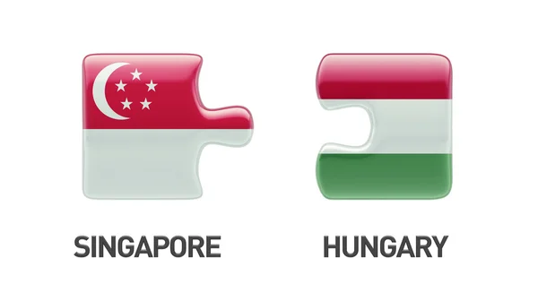 Singapore Hungary  Puzzle Concept — Stock Photo, Image