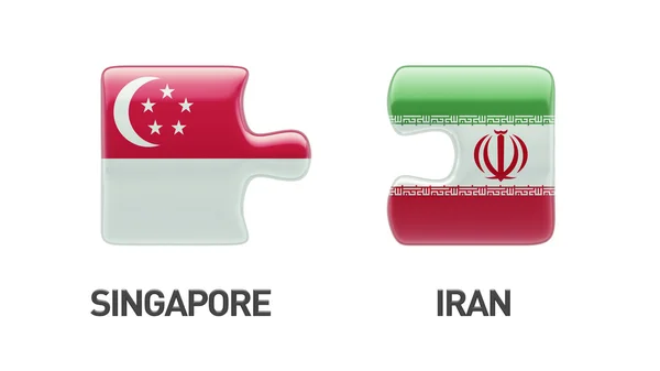 Singapore iran puzzle konzept — Stockfoto