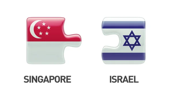 Singapore Israel  Puzzle Concept — Stock Photo, Image