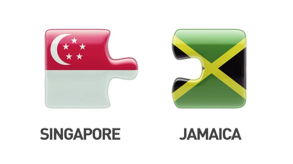 Singapur Jamaica Puzzle Concepto —  Fotos de Stock