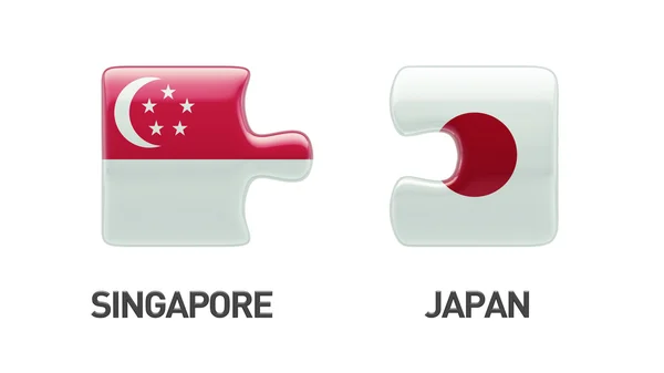 Singapura Japão Puzzle Concept — Fotografia de Stock