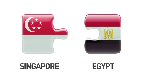 Singapur Egypt Puzzle koncept — Stock fotografie